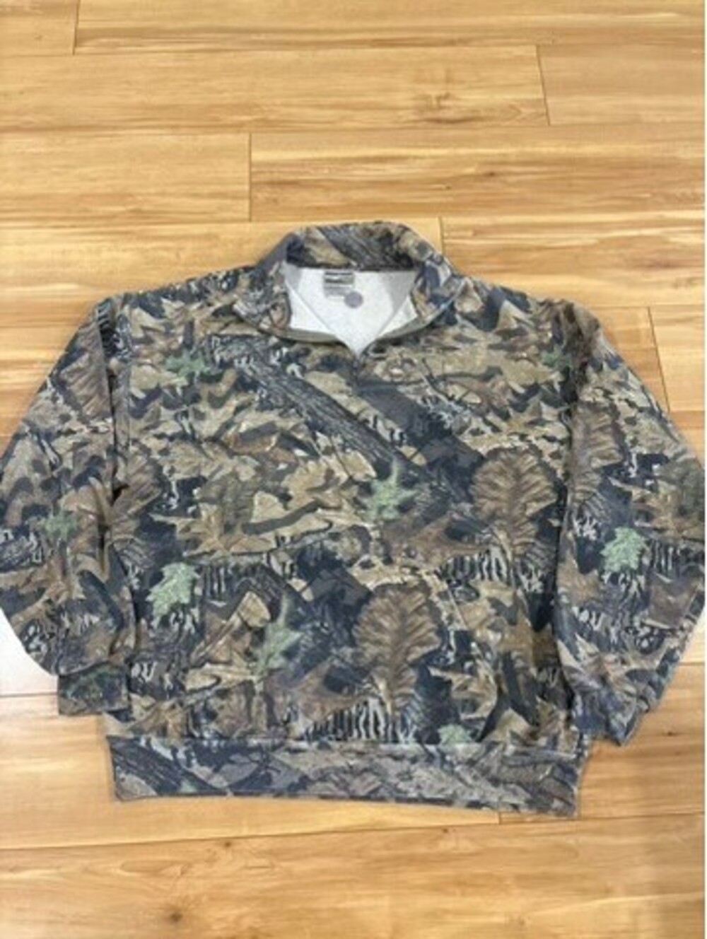 Vintage Jerzees Outdoors Mossy Oak Camo Quarter-Zip Sweatshirt - Size XL